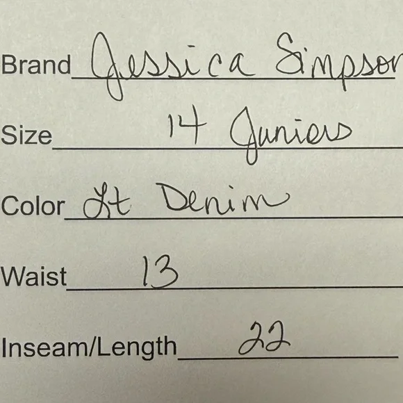 Jessica Simpson High Rise Wide Leg Crop Jeans Light Wash Size 24 - Picture 8 of 8